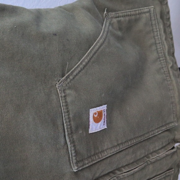 ✨ Green Carhartt Duck Mock Neck Sherpa Lined Vest Size Women's Large - Picture 8 of 10